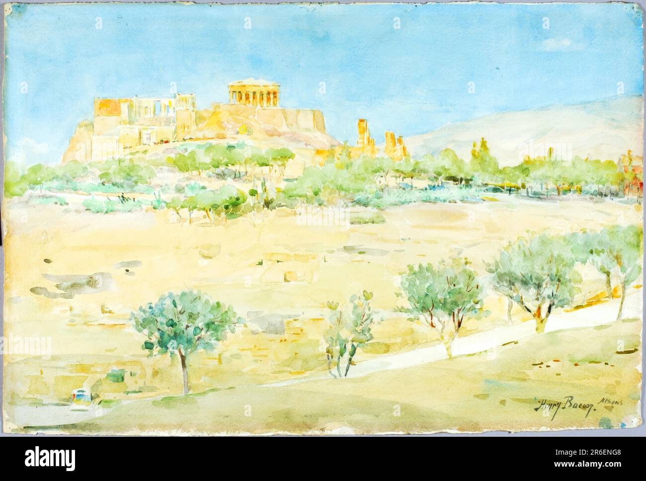 Vista generale dell'Acropoli al tramonto. Data: N.d. acquerello. Museo: Smithsonian American Art Museum. Foto Stock