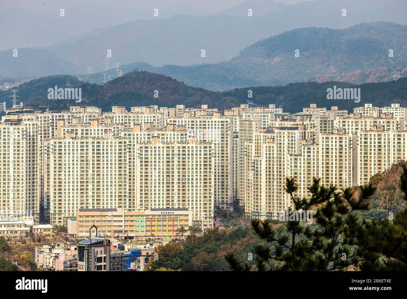 Vista sulla città di Suncheon Foto Stock