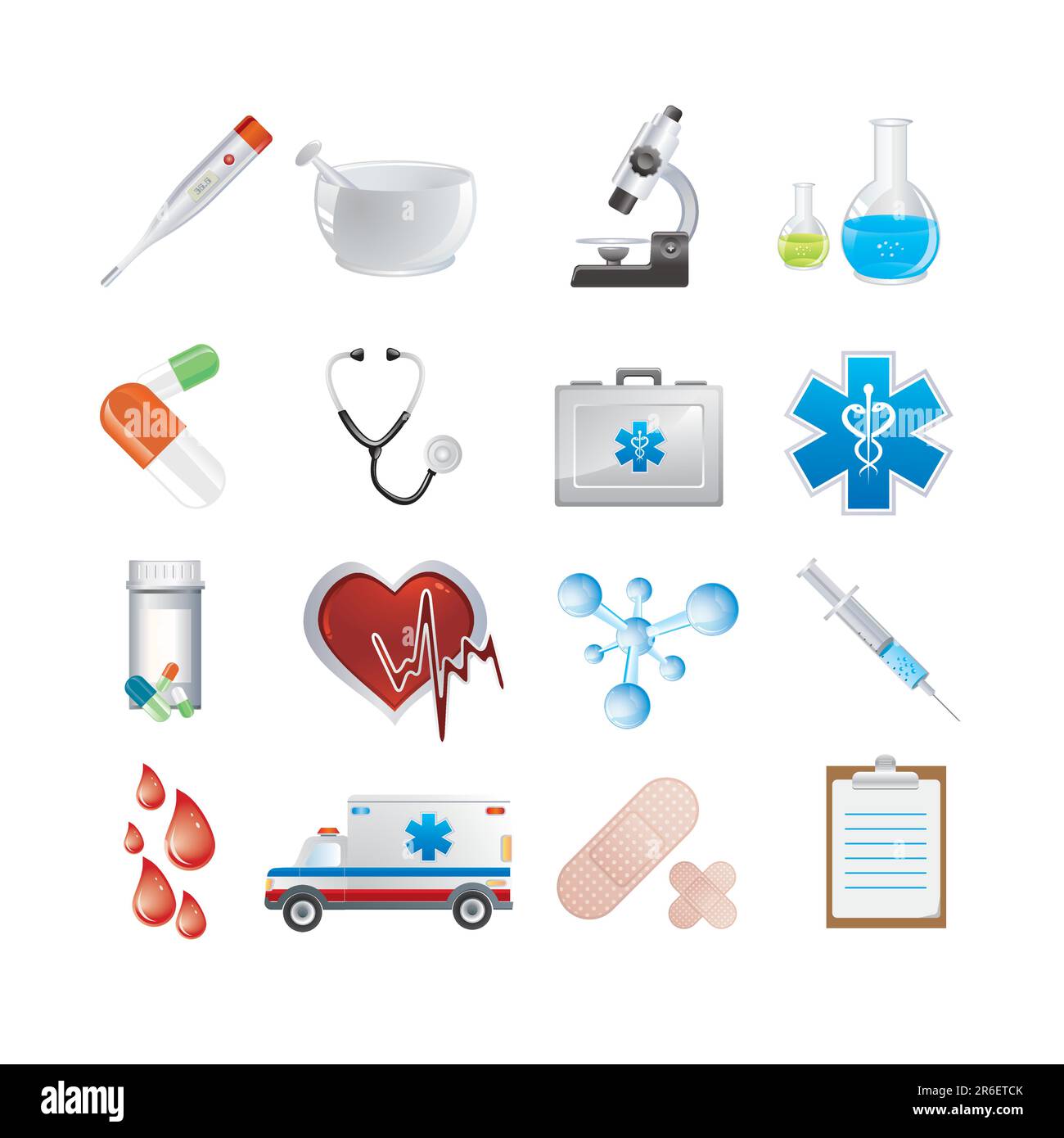 Illustrazione Vettoriale di icone mediche Illustrazione Vettoriale