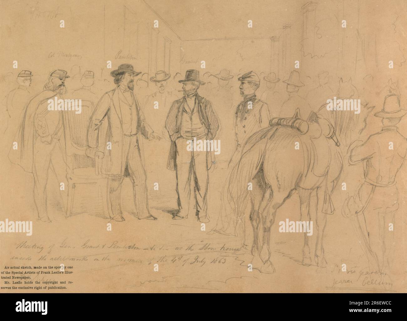 Ulysses S. Grant e John Pemberton. Grafite su carta. Data: 1863. MUSEO: GALLERIA NAZIONALE DI RITRATTO. Ulysses Simpson Grant. Foto Stock