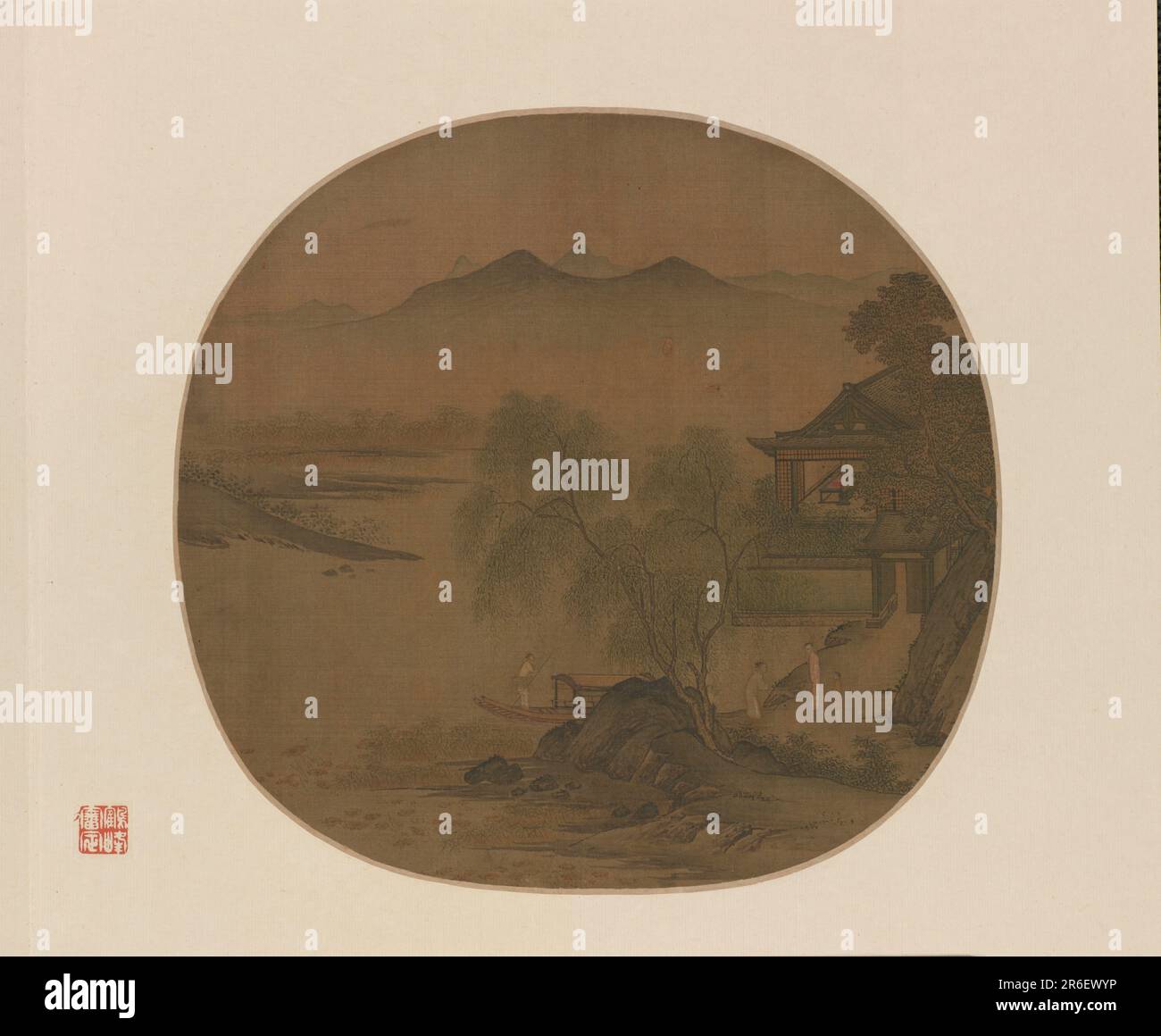 In attesa del traghetto. Origine: Cina. Data: 13th ° secolo. Inchiostro e colore su seta. Periodo: Dinastia Song Meridionale. Museo: Freer Gallery of Art e Arthur M. Sackler Gallery. Foto Stock