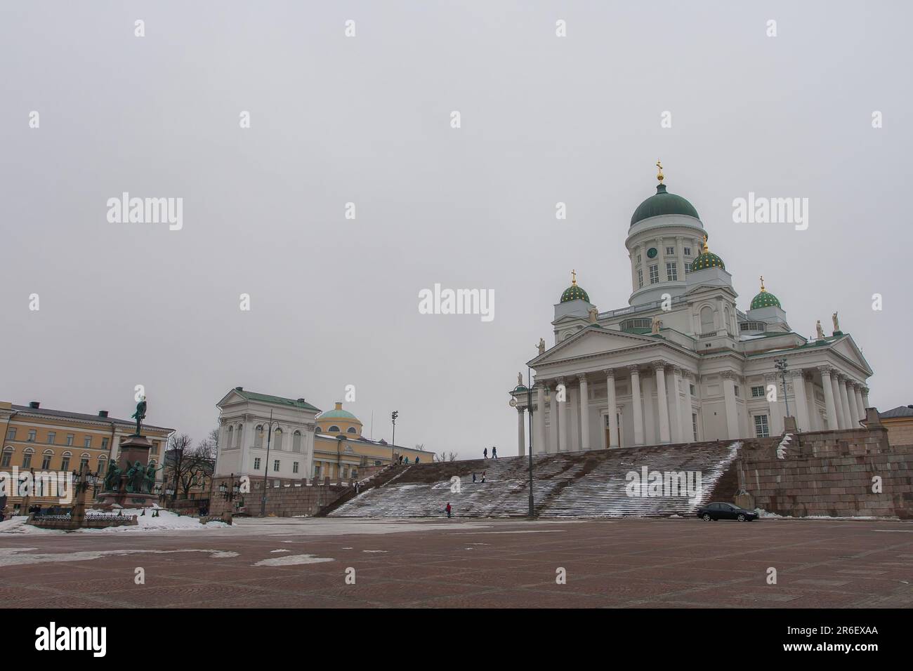 Cattedrale di Helsinki in una nuvolosa mattinata d'inverno. meraviglia in stile neoclassico di 170 anni. Foto Stock