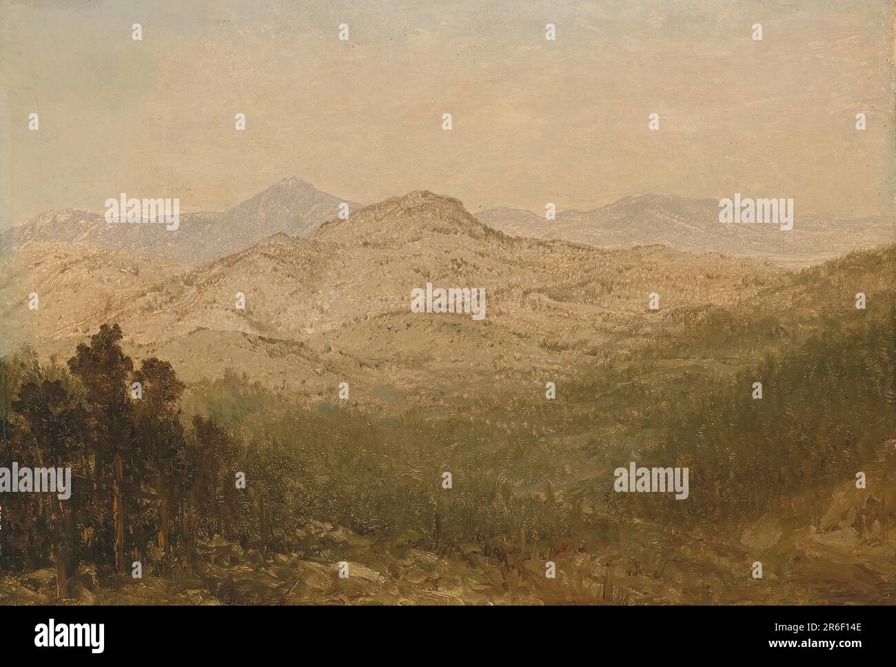 Montagne in Colorado. Data: 1870. Olio su carta montato su cartone. Museo: Smithsonian American Art Museum. Foto Stock