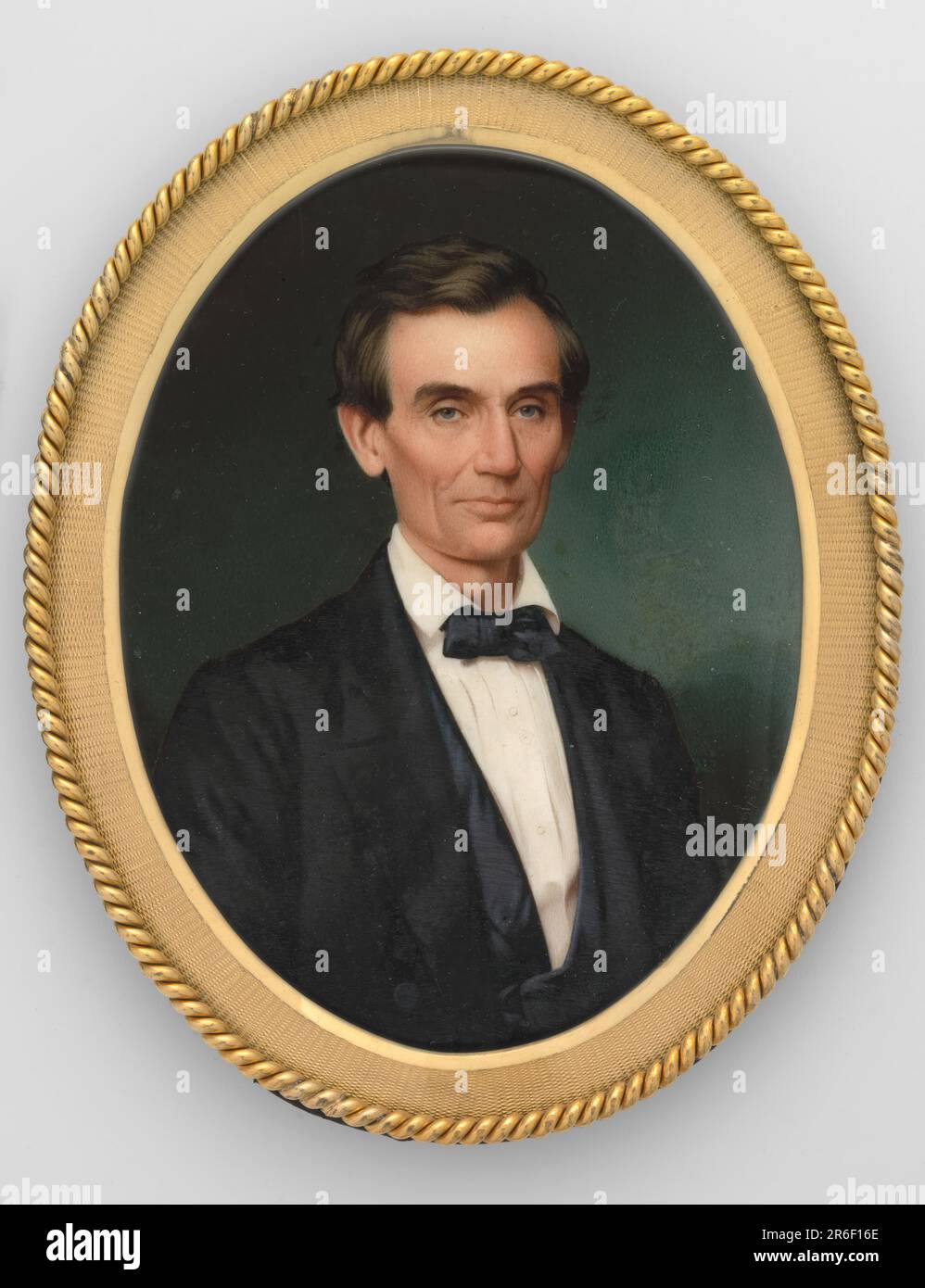 Abraham Lincoln. Data: 1860. Acquerello in avorio. MUSEO: GALLERIA NAZIONALE DI RITRATTO. Foto Stock