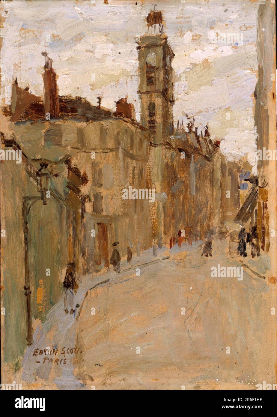 Strada nel quartiere Latino. Data: N.d. olio e matita su legno. Museo: Smithsonian American Art Museum. Foto Stock