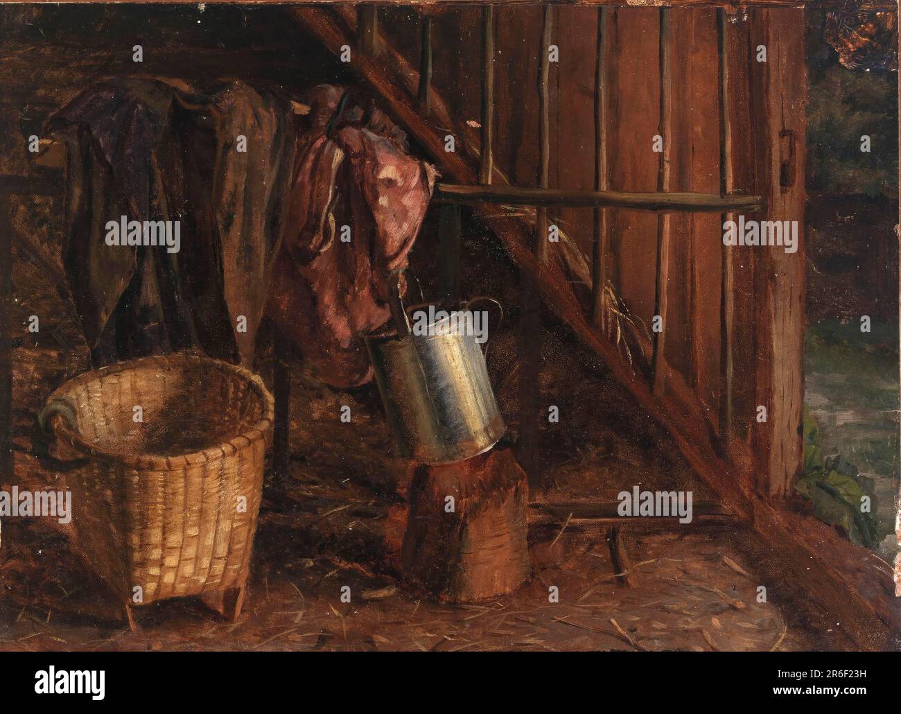 Interno di una stalla. Data: N.d. olio su tela. Museo: Smithsonian American Art Museum. Foto Stock