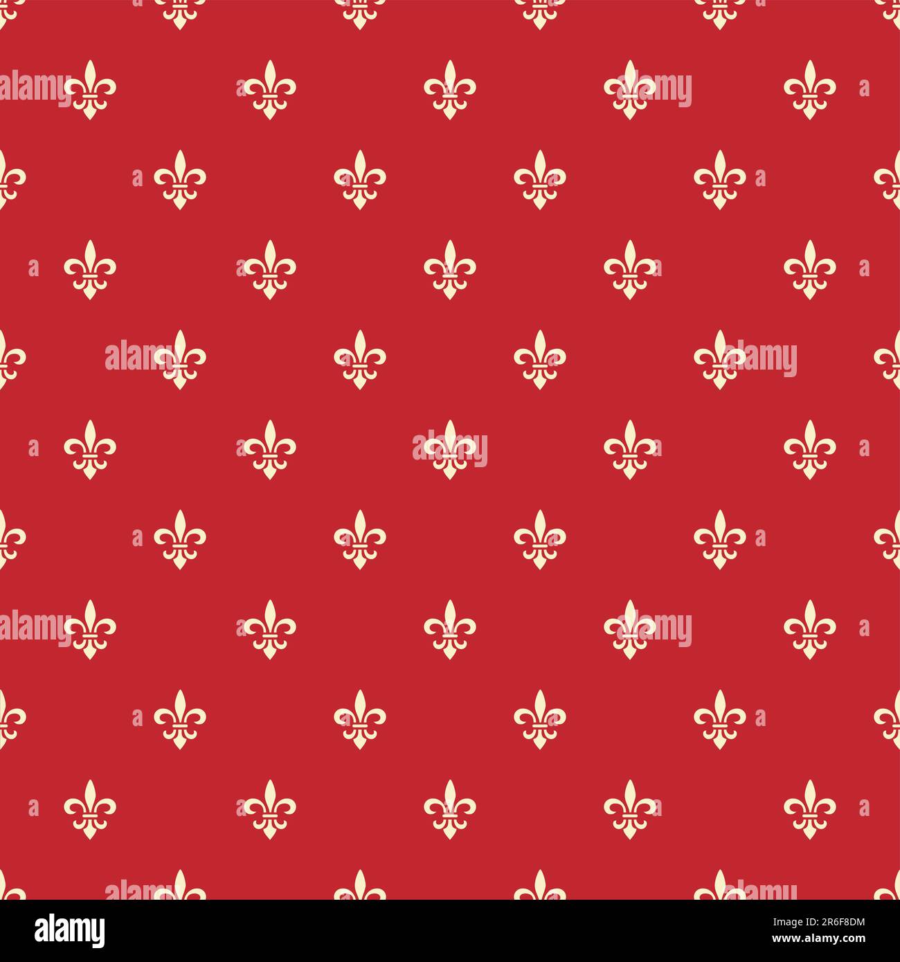 Sfondo neoclassico senza cuciture con corona di alloro e fleur de lis, grafica vettoriale completamente scalabile incluso EPS v8 e 300 dpi JPG. Illustrazione Vettoriale