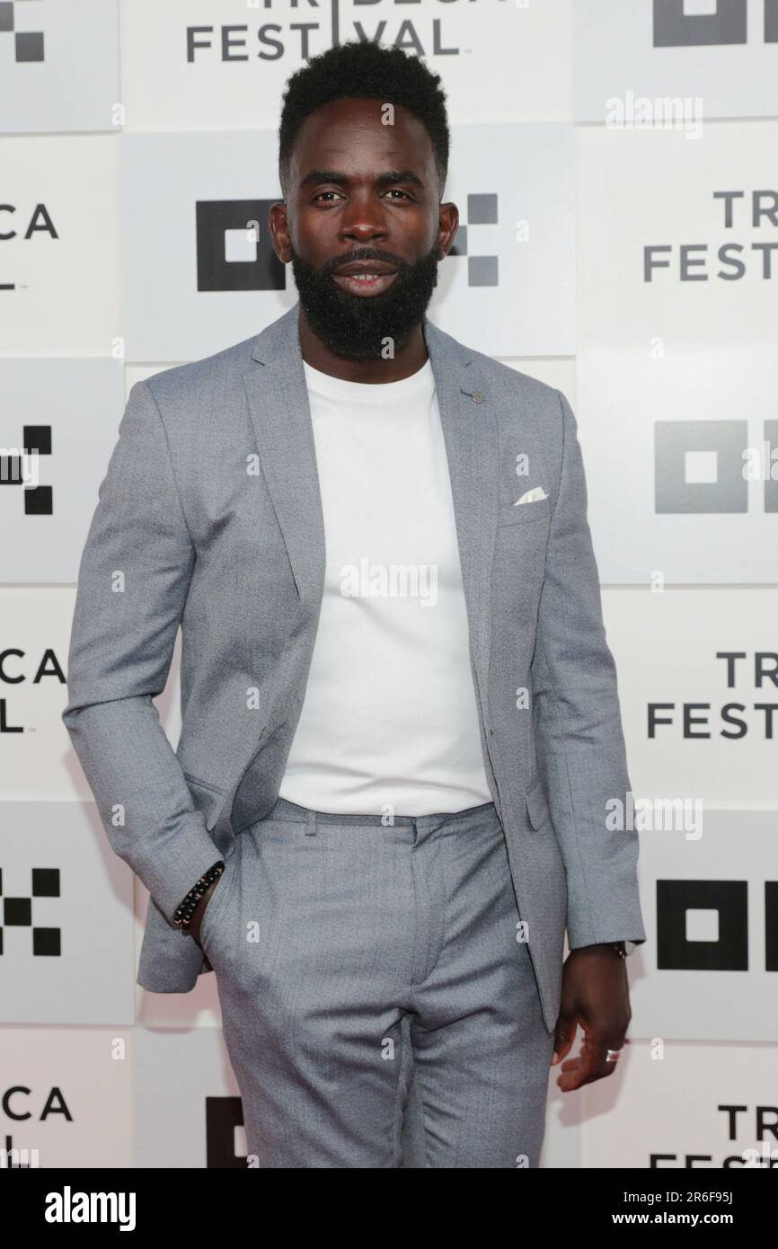 New York City. 7th giugno, 2023. The OKX Theater al BMCC, New York, USA, 07 giugno 2023 - Jimmy Akingbola partecipa a Kiss The Future alla Tribeca Film Festival Opening Night (documentario) il 7 2023 giugno a New York City. Credit: Giada Papini Rampelotto/EuropaNewswire/dpa/Alamy Live News Foto Stock