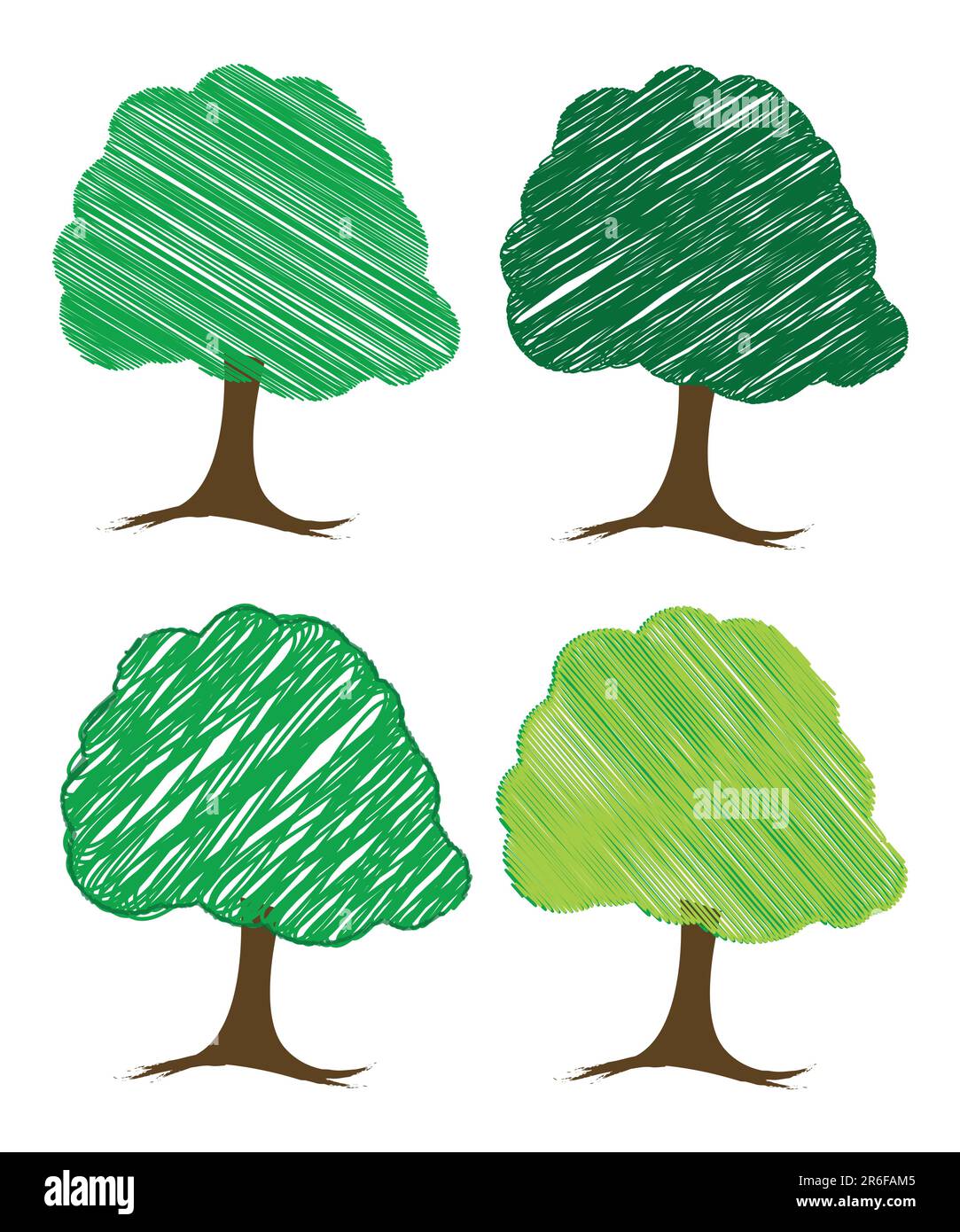 disegno ad albero vettoriale, illustrazione vettoriale facilmente modificabile Illustrazione Vettoriale