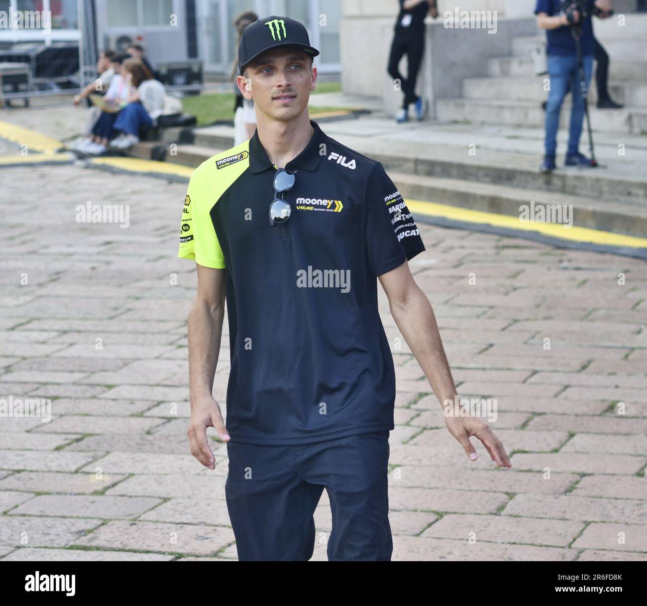 Luca Marini alla festa speciale motogp all'Arco della pace di Milano, Lombardia, Italia. Foto Stock