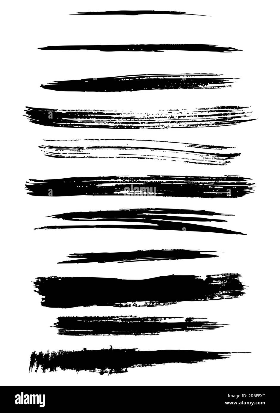 Tracce vettoriali di pennelli di pittura personalizzabili, facilmente modificabili Illustrazione Vettoriale