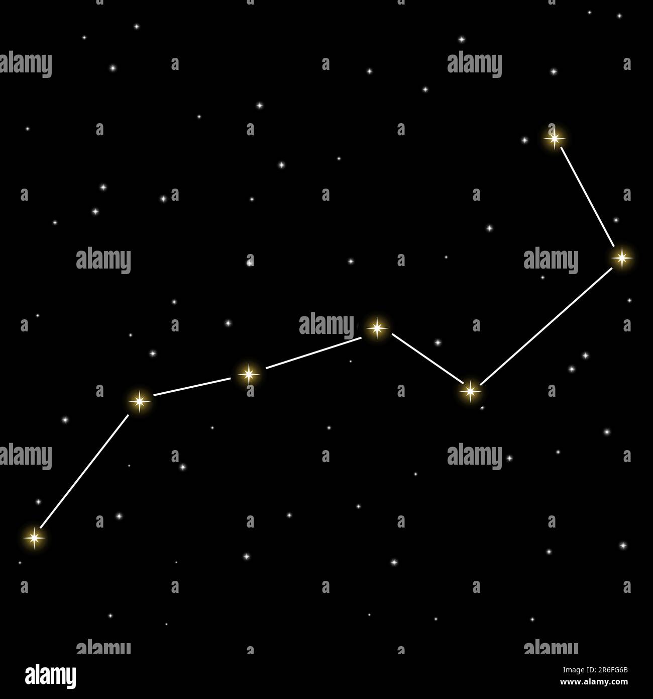 Big Dipper star constellation isolati su sfondo nero. Illustrazione Vettoriale