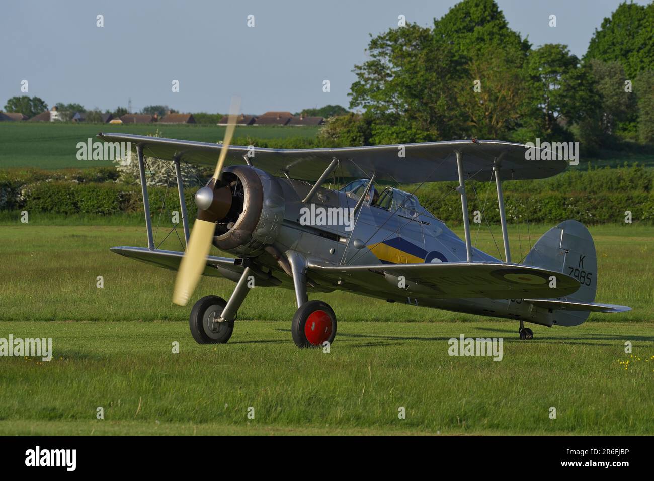 Gloster Gladiator Mk1 G-AMRK, L8032 (K7985), a Old Warden, Biggleswade, Bedfordshire, Inghilterra, Foto Stock