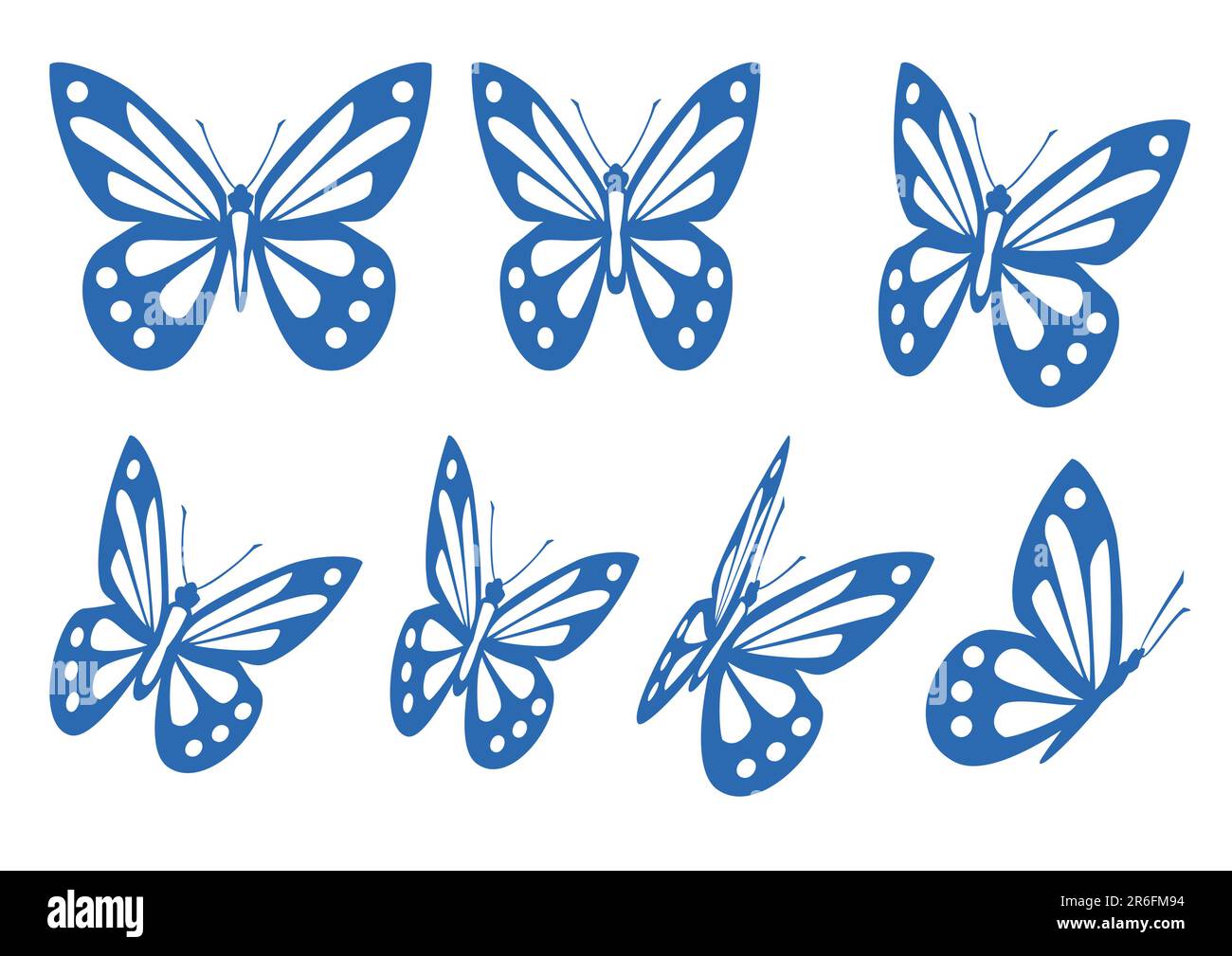 Sagome vettoriali di diverse farfalle. File inclusi EPS v8 e 300 dpi JPG Illustrazione Vettoriale