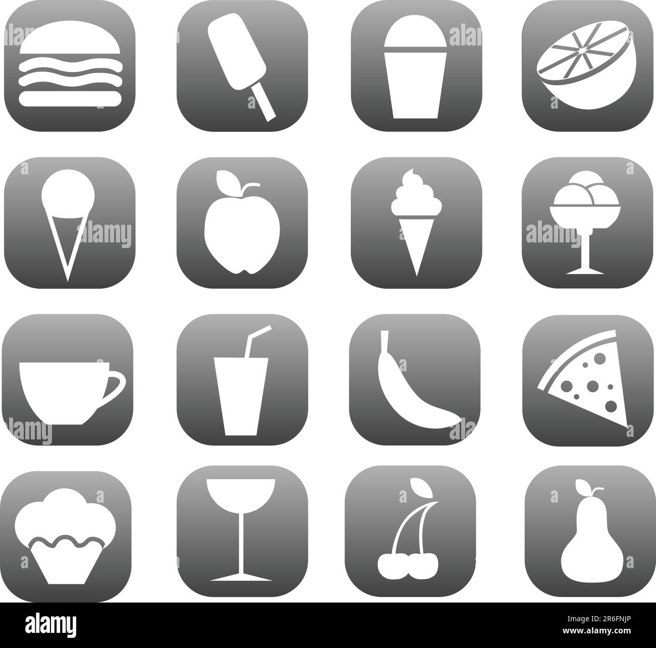 Icone di cibo e bevande Illustrazione Vettoriale