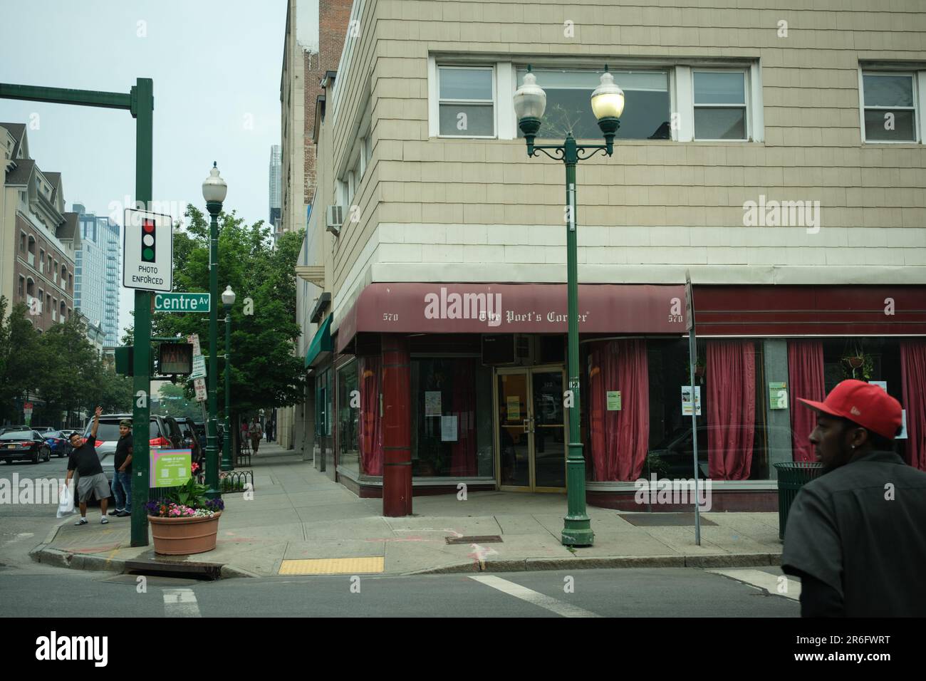 Il Poets Corner nel centro di New Rochelle, New York Foto Stock