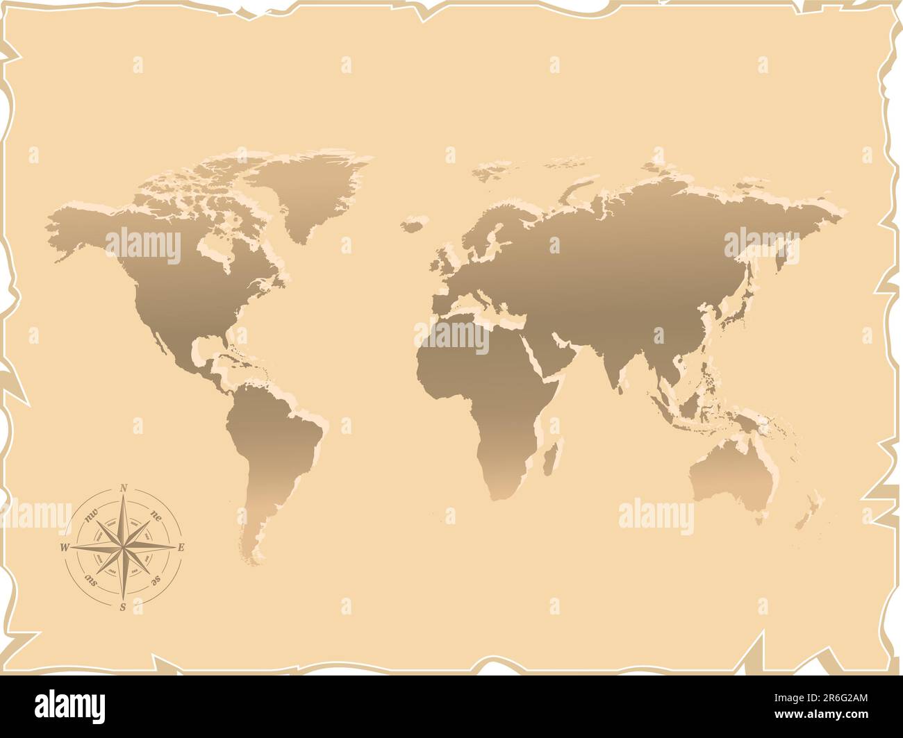 Antica mappa del mondo Illustrazione Vettoriale