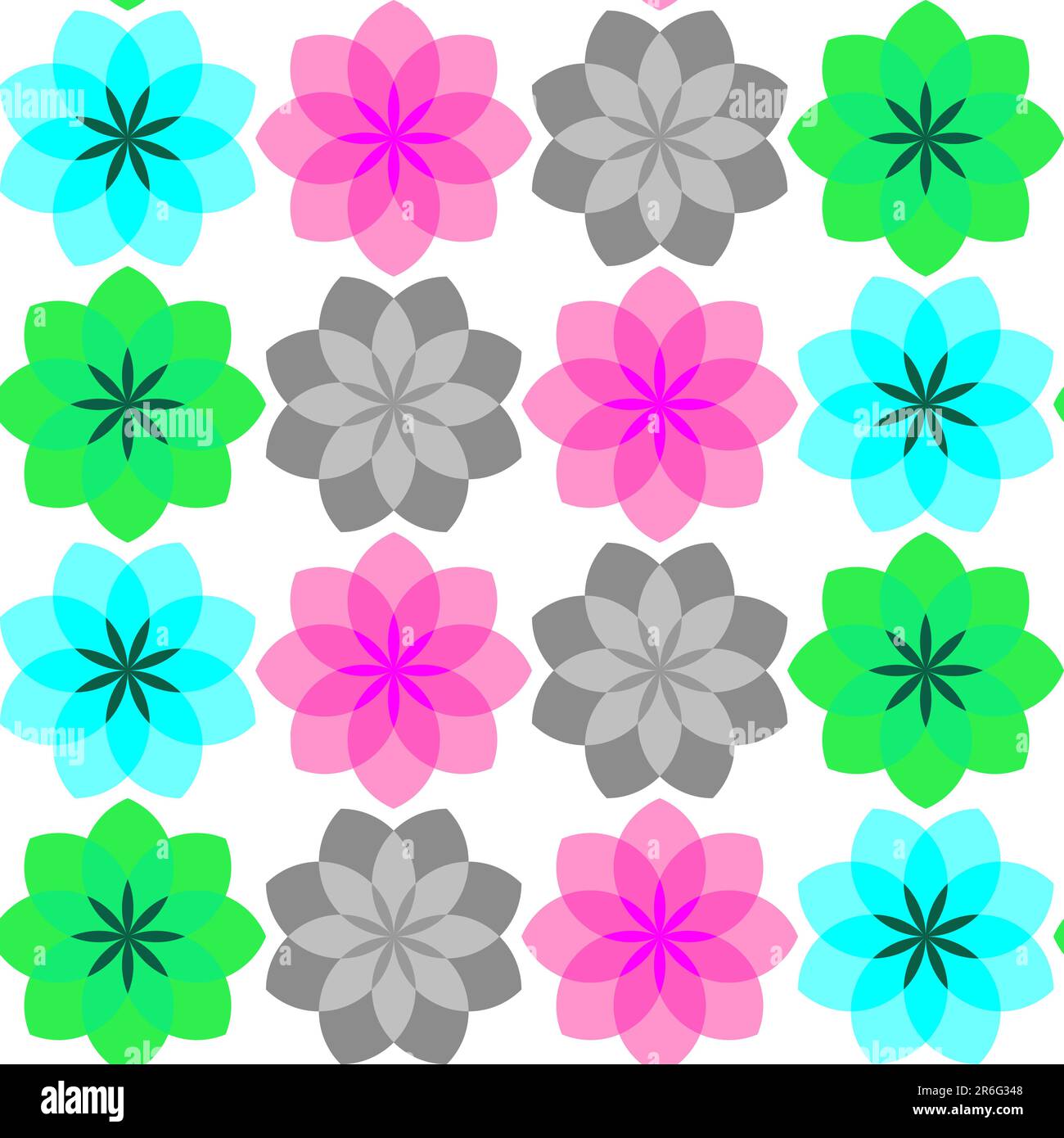 fiori colorati motivo senza cuciture, illustrazione grafica vettoriale Illustrazione Vettoriale