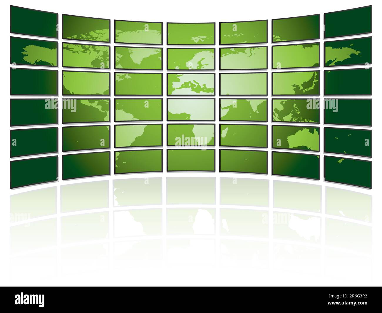 Parete TV con mappa del mondo e ombre. Controlla il mio portfolio per ulteriori illustrazioni delle mappe. Illustrazione Vettoriale