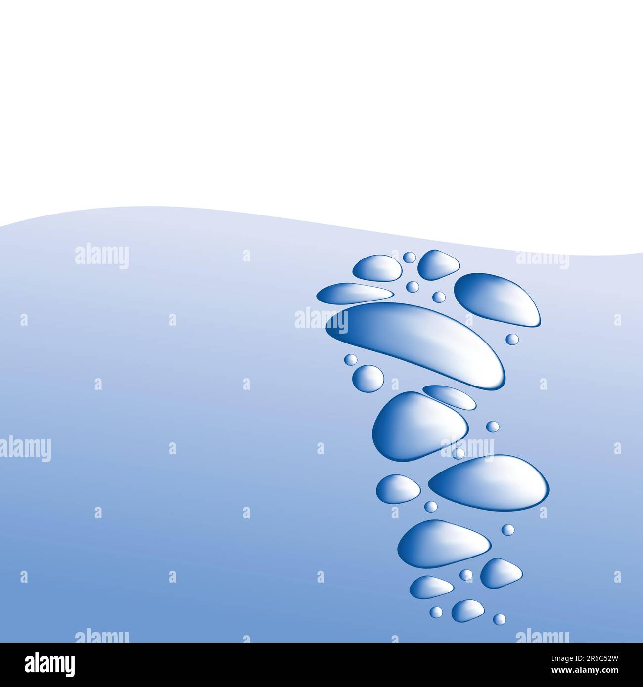 Acqua blu con bolle illustrazione vettoriale Illustrazione Vettoriale