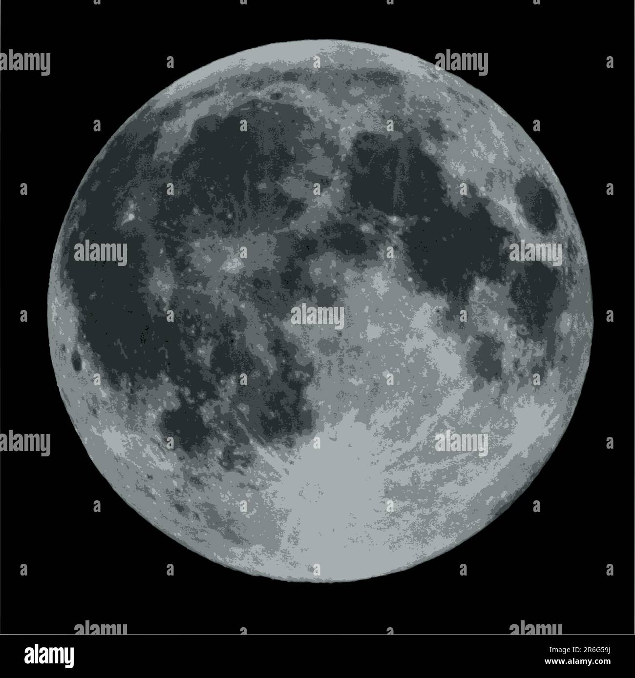 Luna piena contro un'illustrazione vettoriale del cielo nero Illustrazione Vettoriale