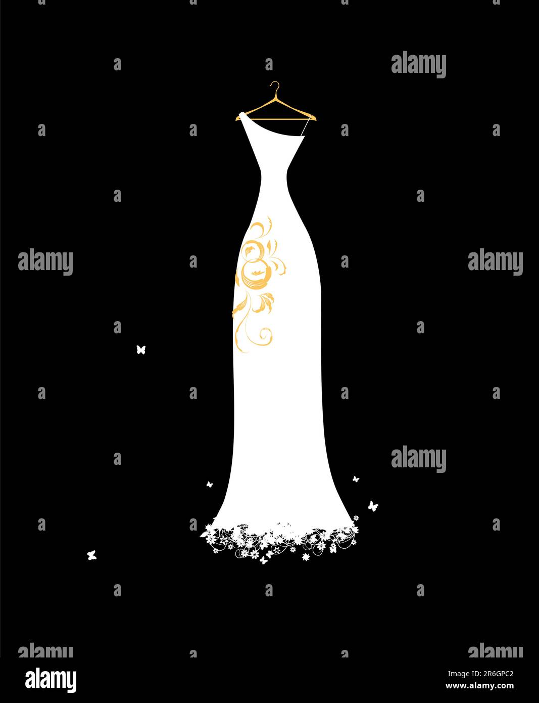 Abito da sposa bianco su staffe Illustrazione Vettoriale Abito da sposa bianco su staffe Illustrazione Vettoriale