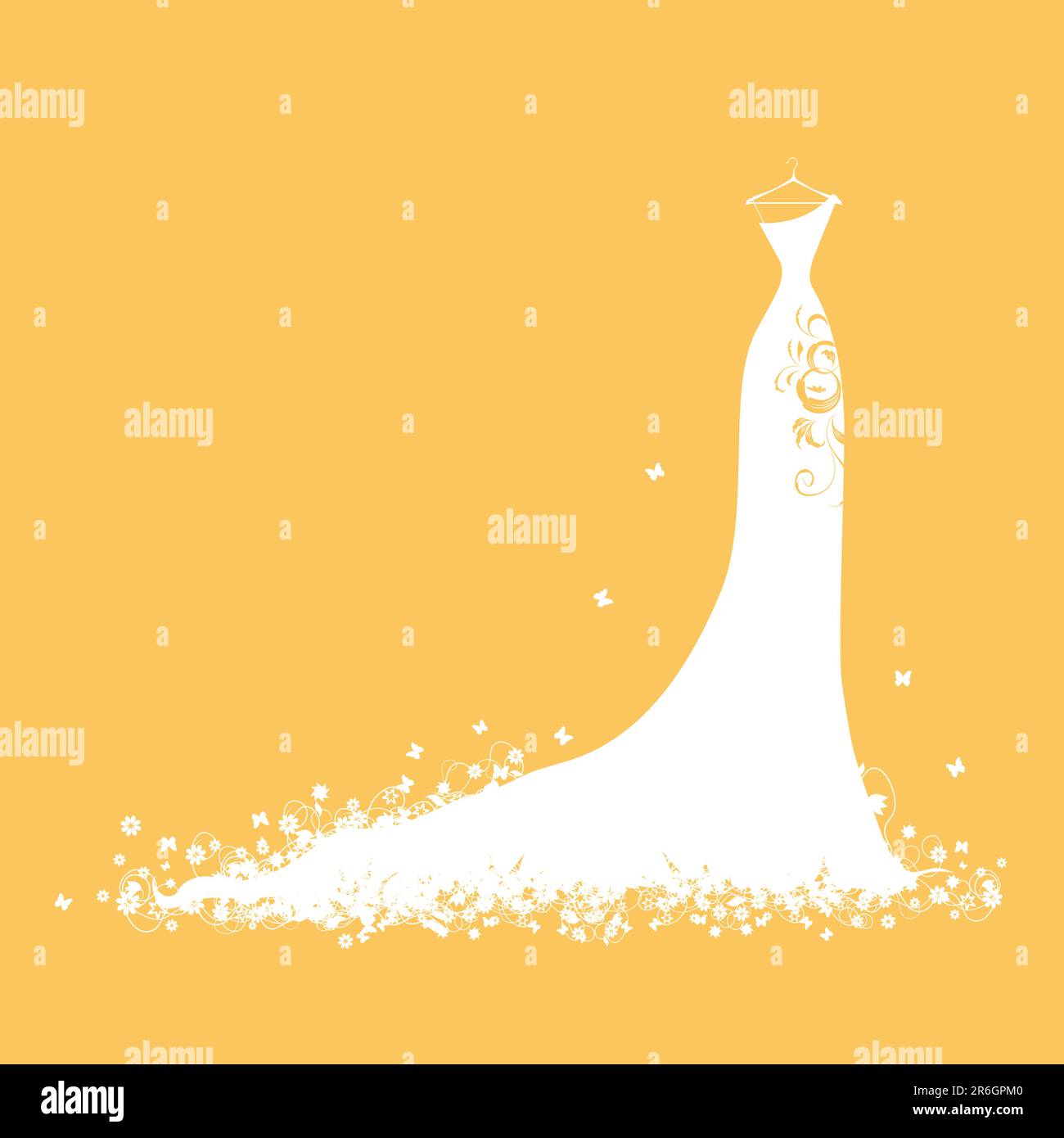Abito da sposa bianco su staffe Illustrazione Vettoriale Abito da sposa bianco su staffe Illustrazione Vettoriale