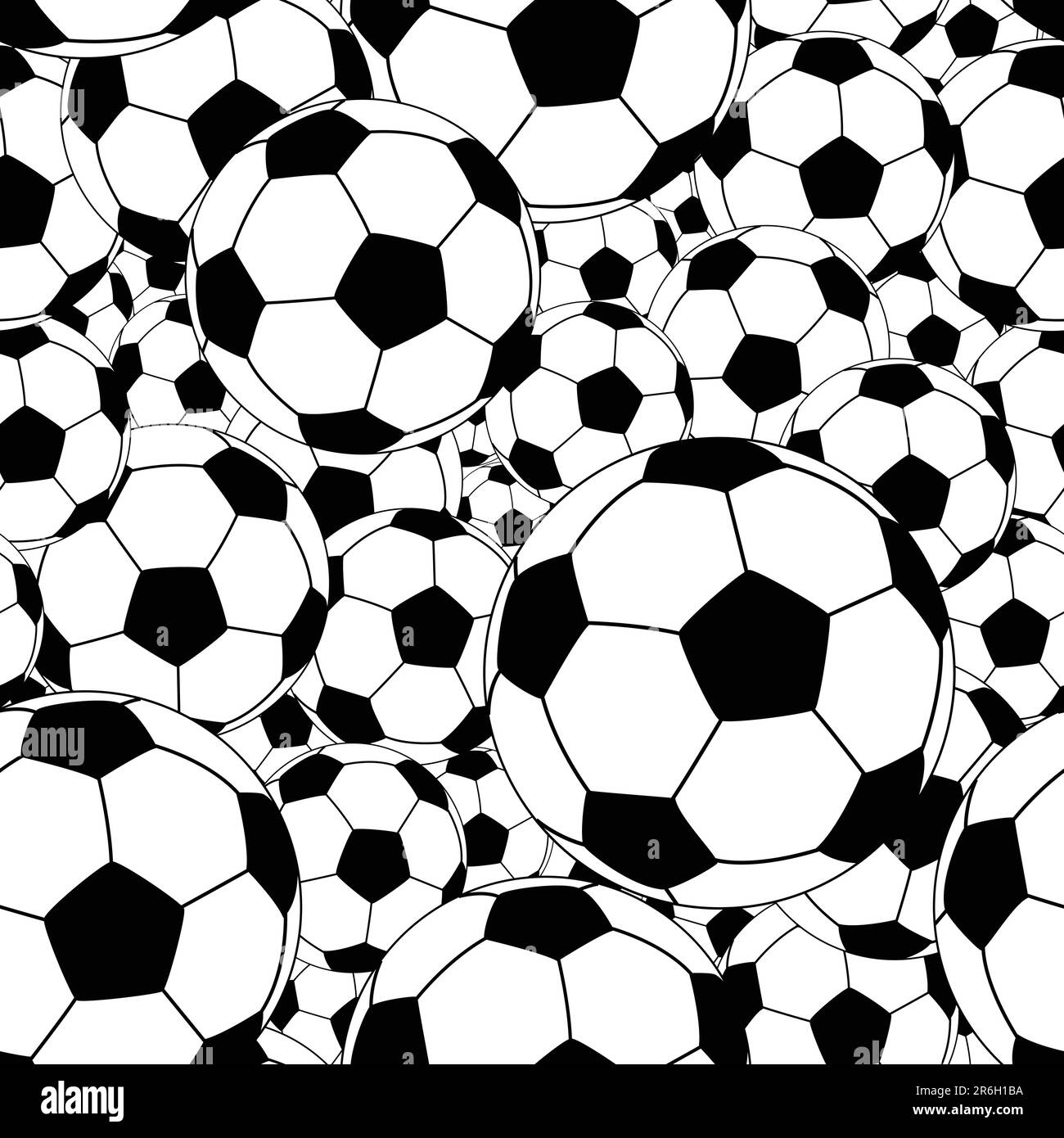 Vettoriale modificabile piastrella senza giunture di palloni da calcio Illustrazione Vettoriale