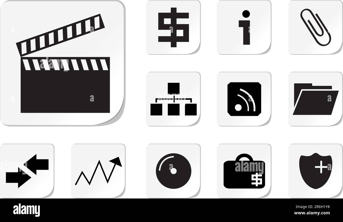 Icona Web su argomenti aziendali e di ufficio Illustrazione Vettoriale