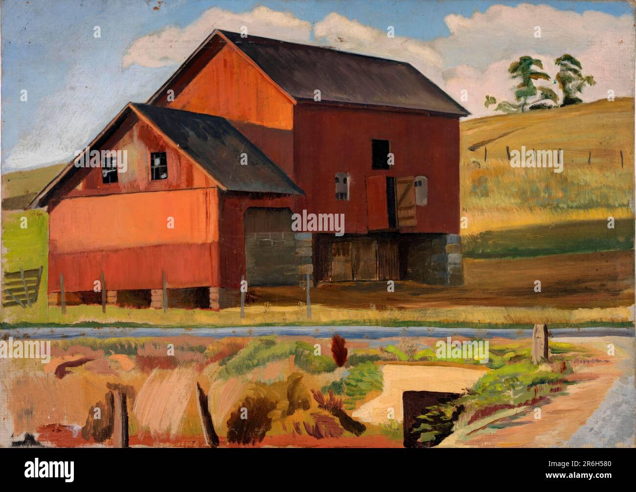 Bluemont Farm. olio su tela montato su cartone. Data: CA. 1932-1937. Museo: Smithsonian American Art Museum. Foto Stock