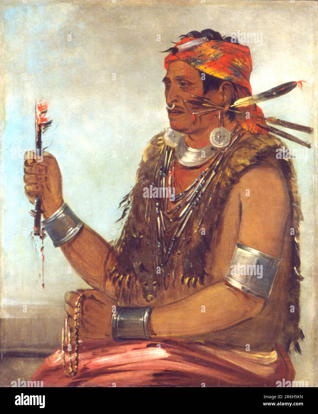 Ten-sqúat-a-Way, la porta aperta, conosciuta come il Profeta, Fratello di Tecumseh. olio su tela. Data: 1830. Museo: Smithsonian American Art Museum. Foto Stock