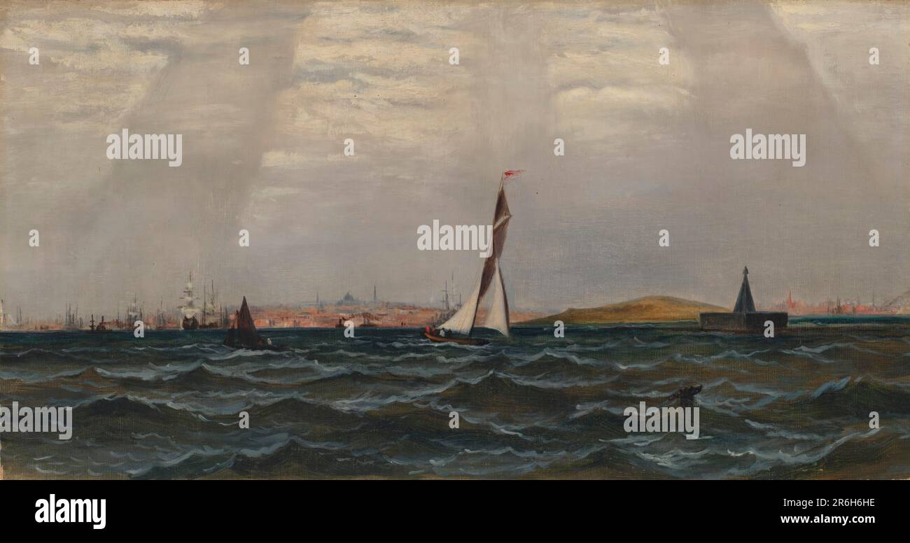 Senza titolo (scena del porto). Data: N.d. olio su tela montato su cartone. Museo: Smithsonian American Art Museum. Foto Stock