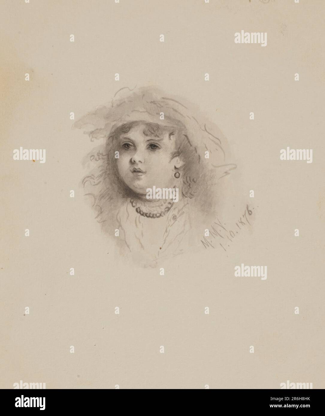 Senza titolo (Capo di un Bambino). Lavaggio inchiostro su carta. Data: 1876. Museo: Smithsonian American Art Museum. Foto Stock