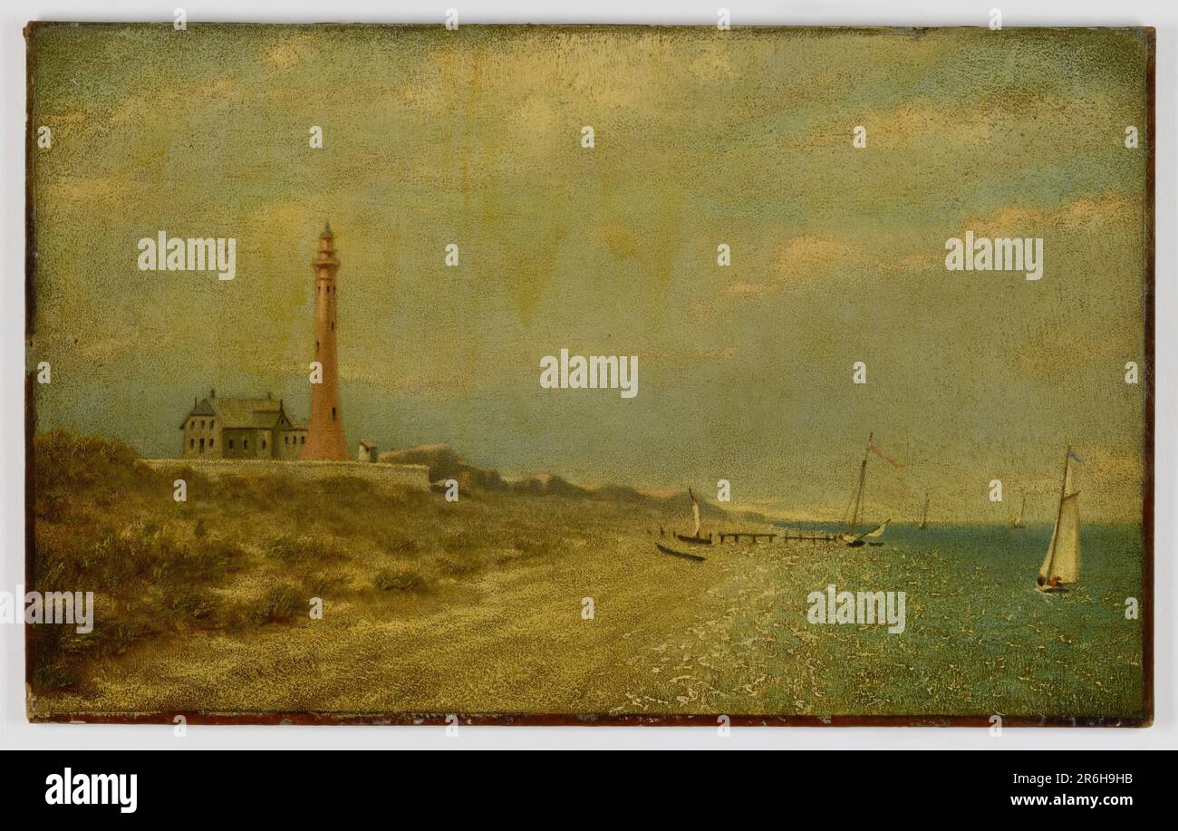 Faro di Fire Island. olio su tela montato a bordo. Museo: Smithsonian American Art Museum. Foto Stock