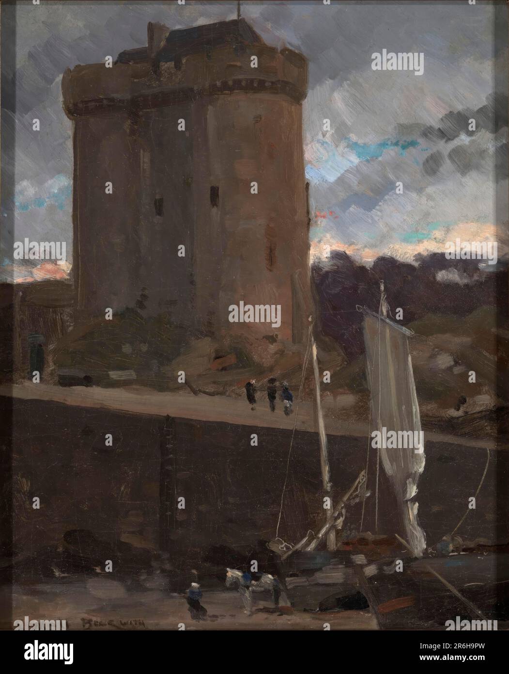 La Tour de Solidor a St Severin, Normandia. Data: CA. 1877. olio su tessuto: tela montata su cartone. Museo: Smithsonian American Art Museum. Foto Stock