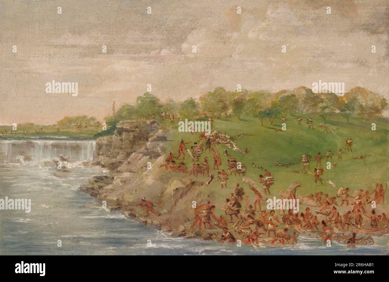 Ojibwa Portaging intorno alle cascate di Sant'Antonio. olio su tela. Data: 1835-1836. Museo: Smithsonian American Art Museum. Foto Stock