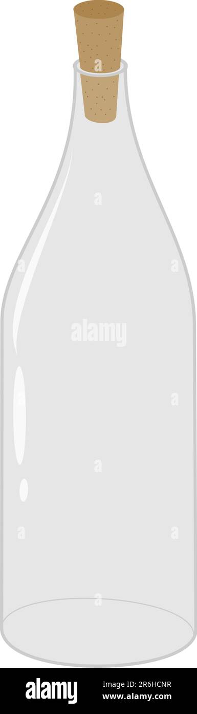 Svuotare la bottiglia di vetro aggiungi il tuo contenuto Illustrazione Vettoriale