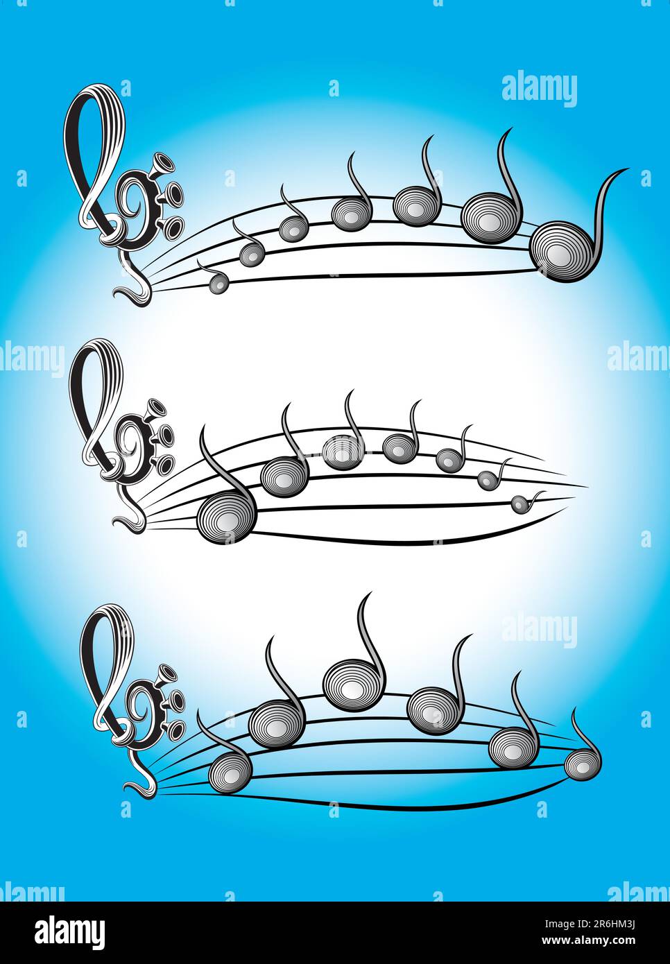 Illustrazione dei simboli di colore della musica Illustrazione Vettoriale
