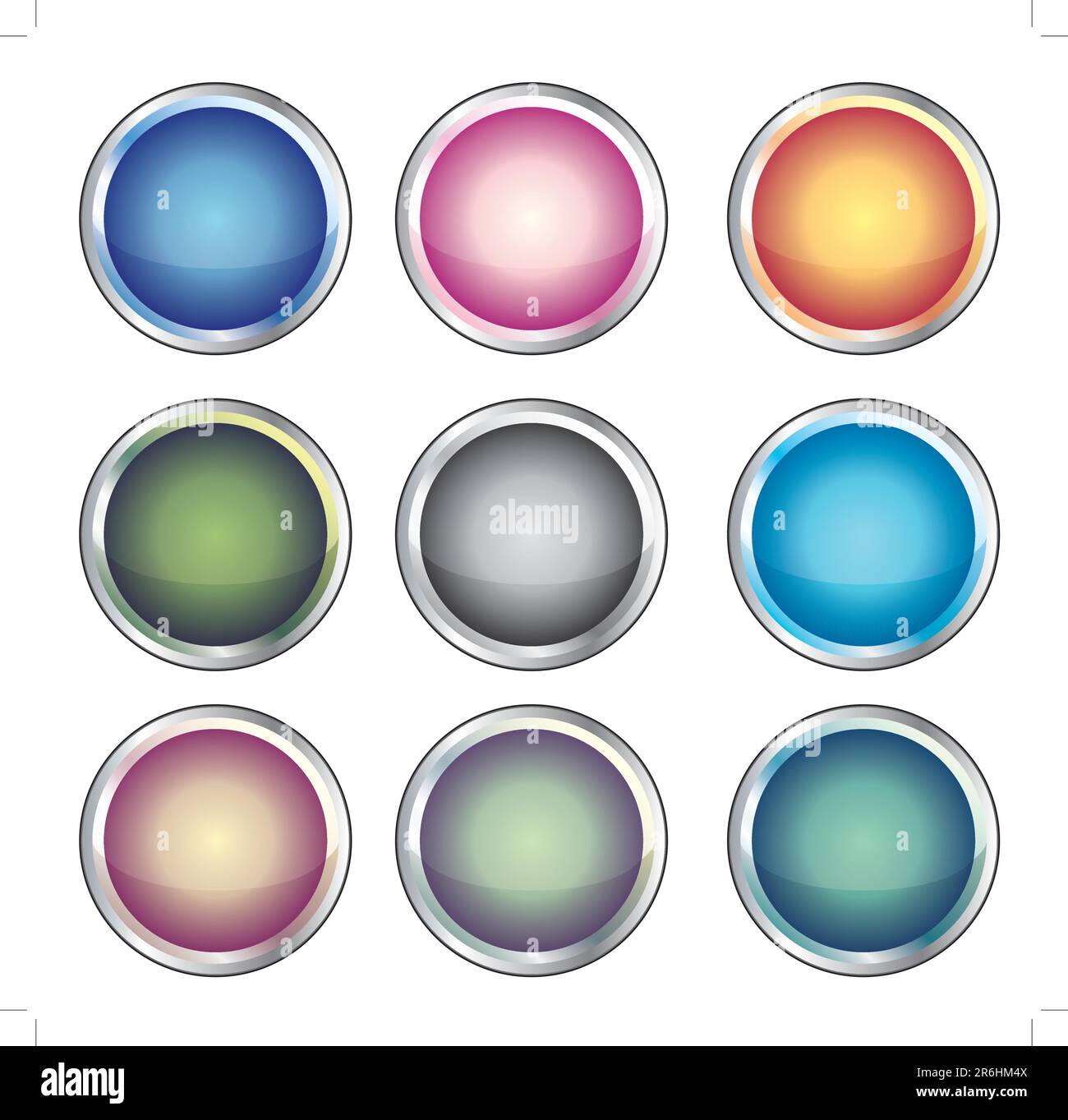 Set di pulsanti colorati diversi. Illustrazione vettoriale Illustrazione Vettoriale