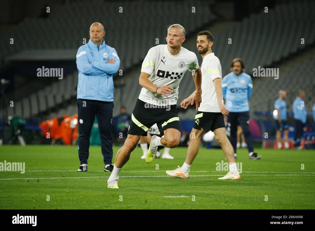 Erling Haaland (Manc), 9 GIUGNO 2023 - Calcio : UEFA Champions League finale 2023 Istanbul Manchester City FC MD-1 sessione di allenamento allo Stadio Olimpico Ataturk di Istanbul, Turchia. (Foto di Mutsu Kawamori/AFLO) Foto Stock