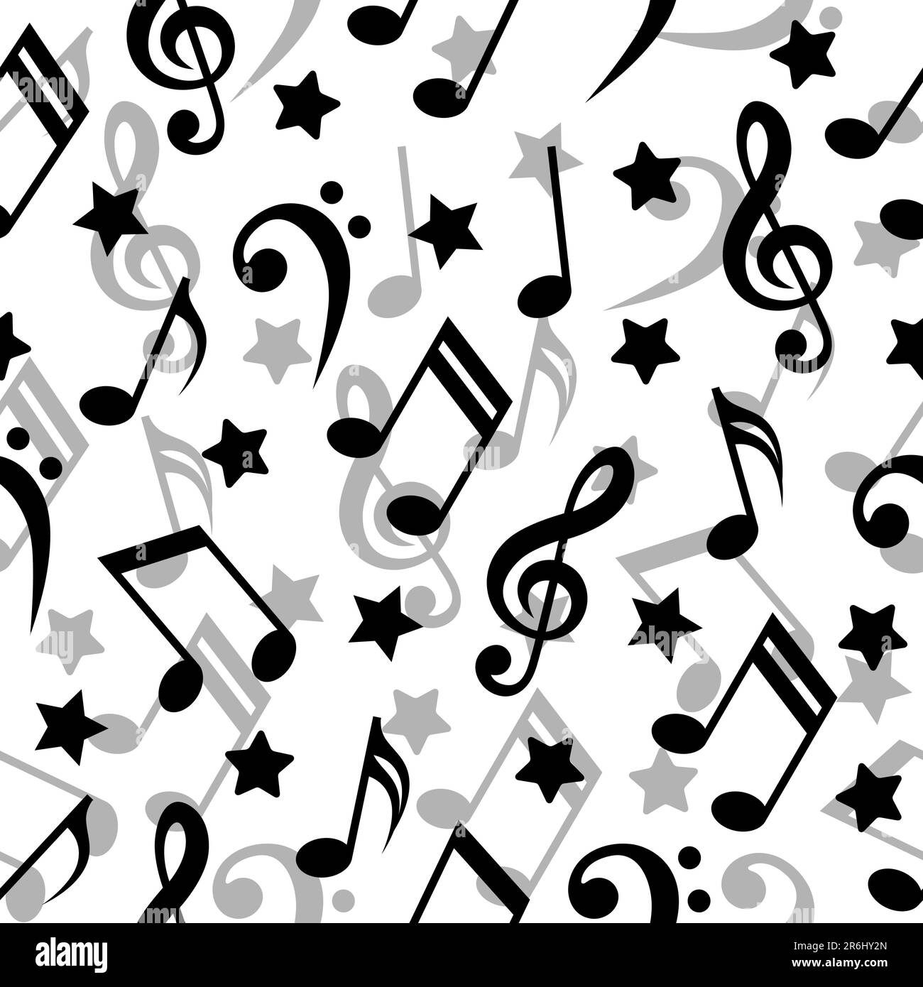Pattern senza interruzioni con note musicali. Illustrazione Vettoriale