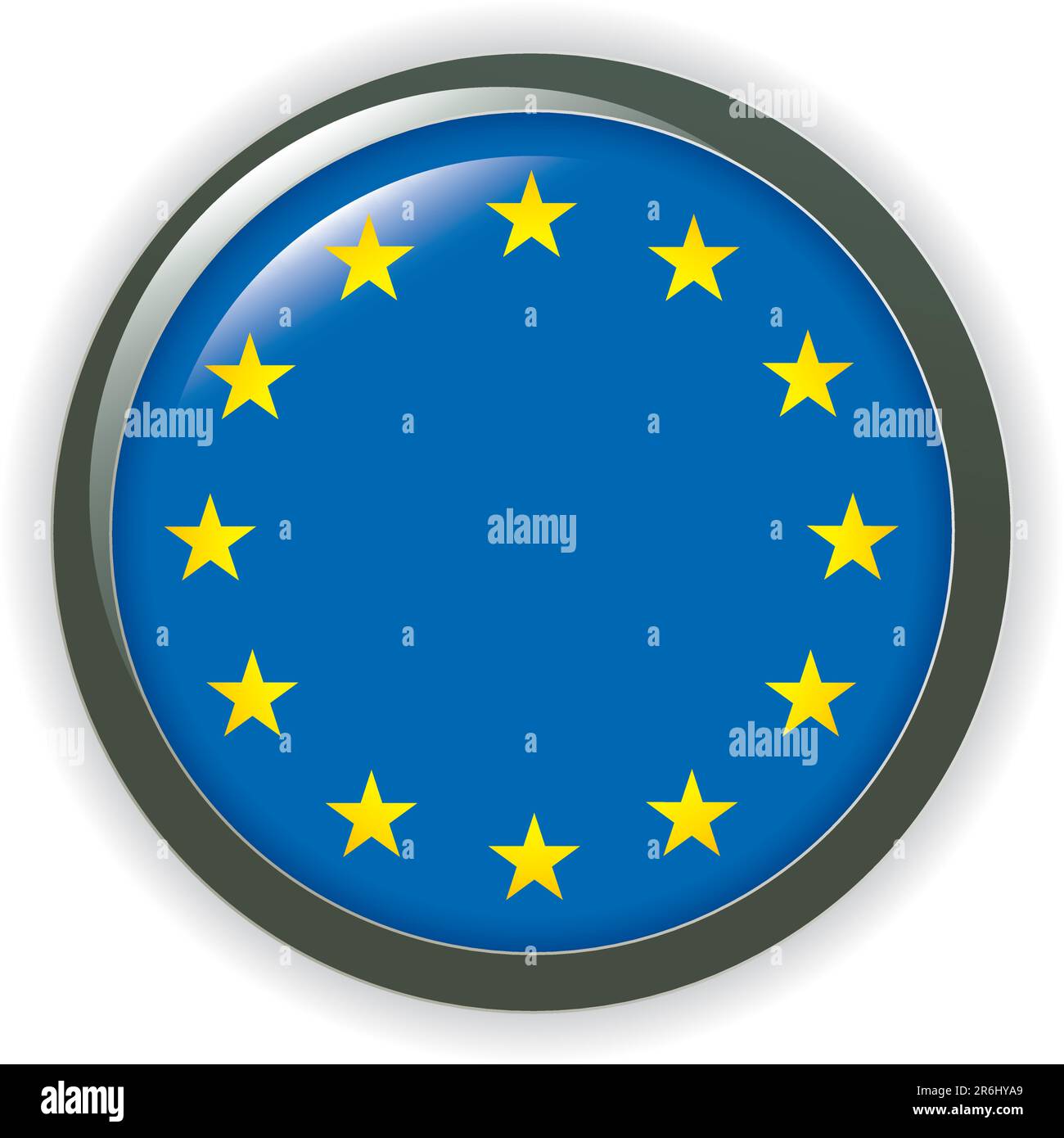 pulsanti vector shiny web con bandiere dei paesi europei Illustrazione Vettoriale