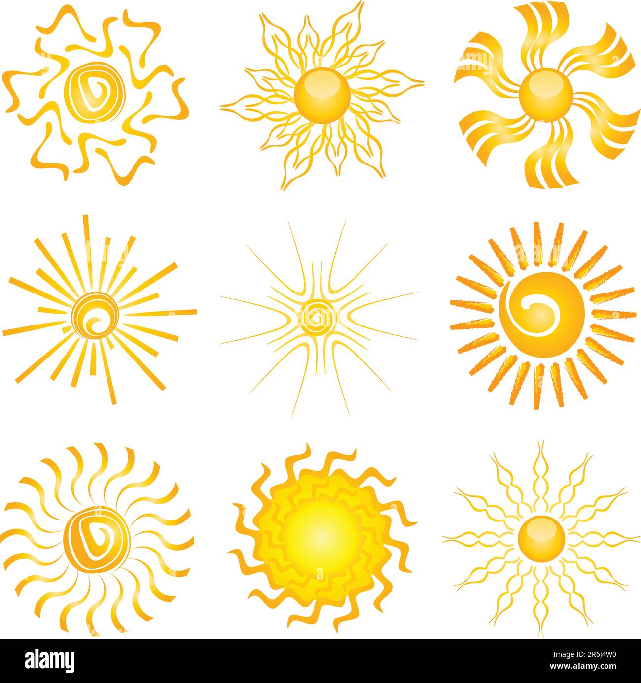 Raccolta di diverse icona sun progetta Illustrazione Vettoriale