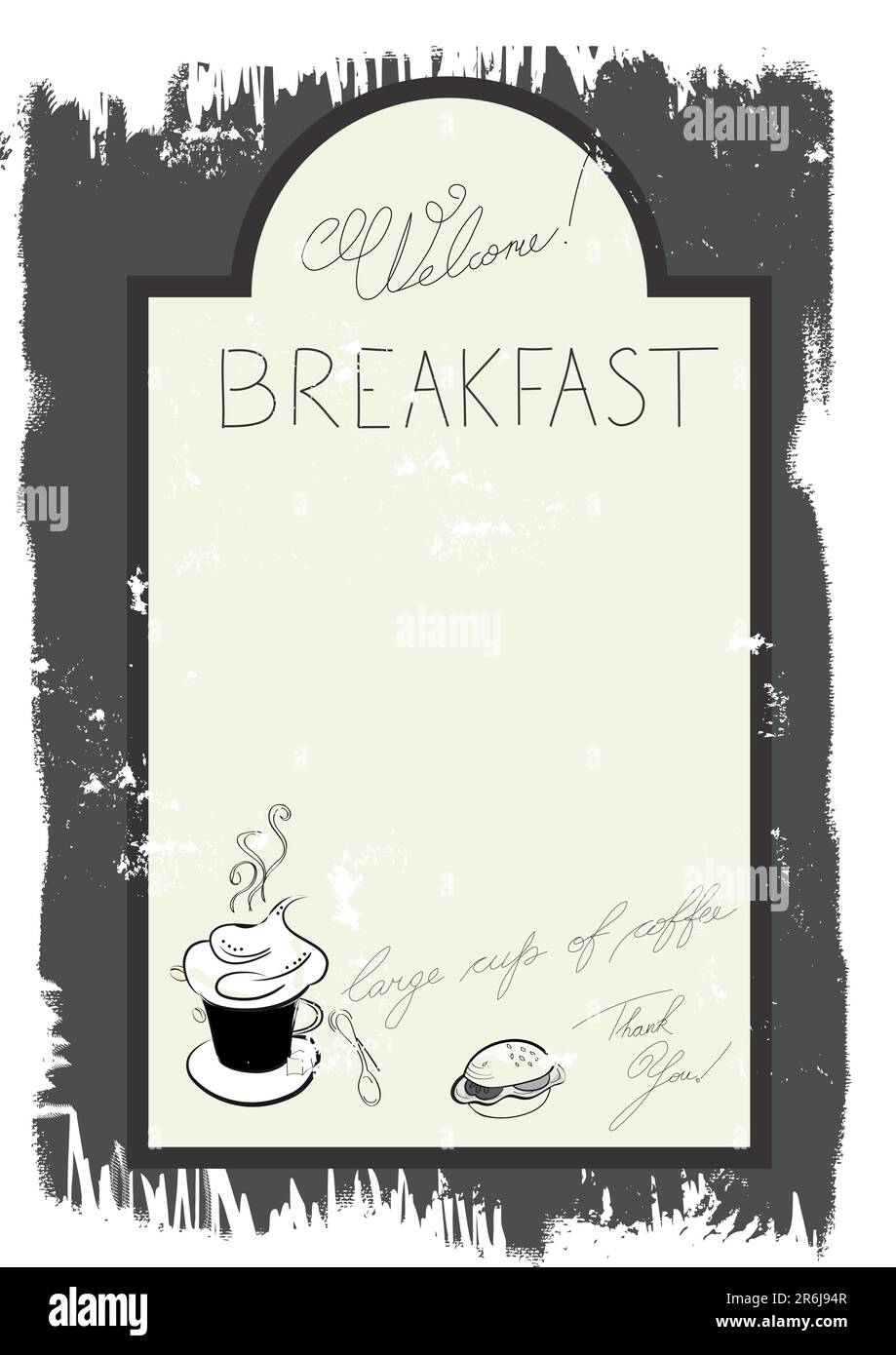 Modello per il menu della colazione Illustrazione Vettoriale