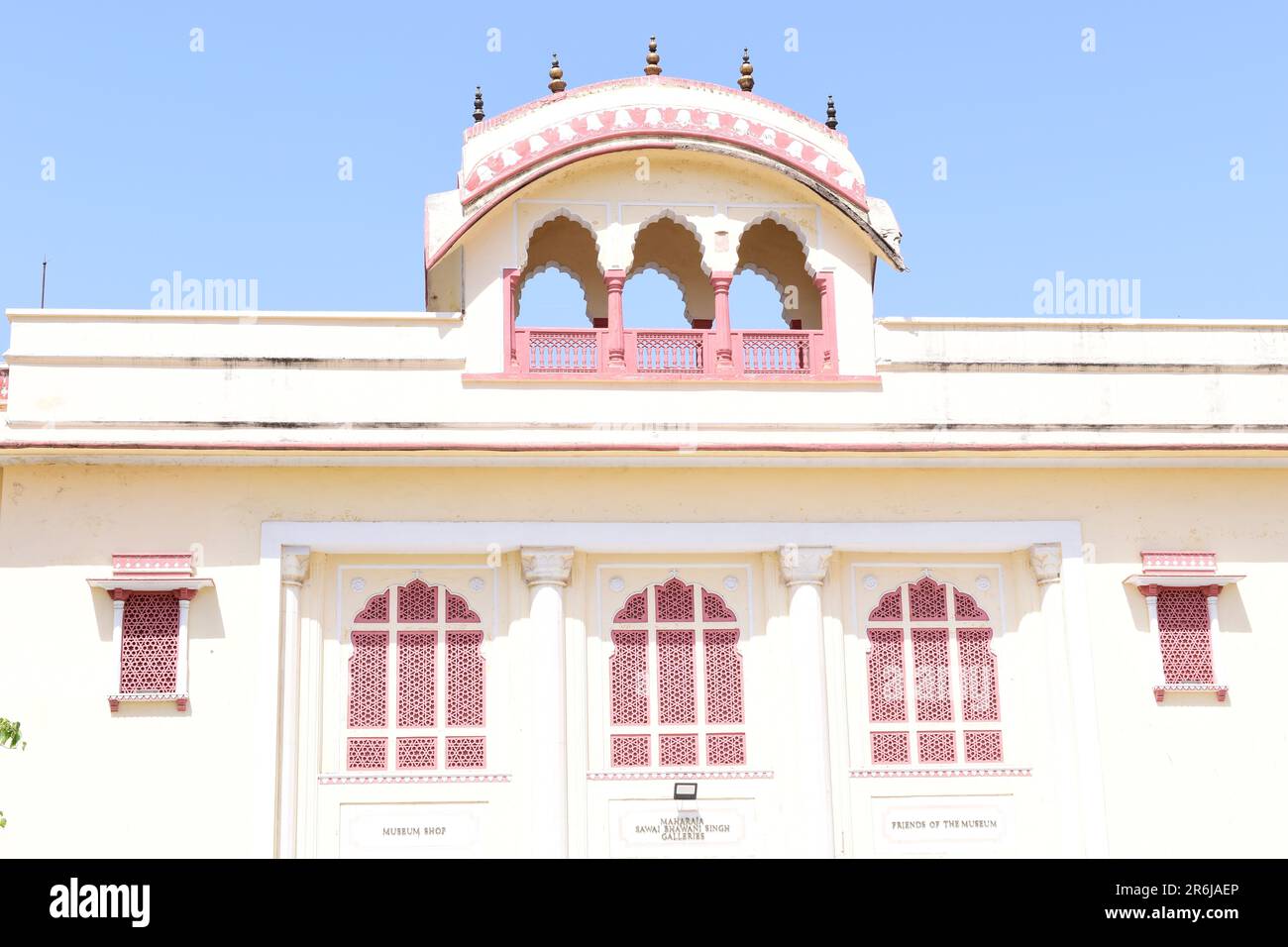 Primo piano di una struttura nel primo cortile del Palazzo della città, Jaipur. Foto Stock