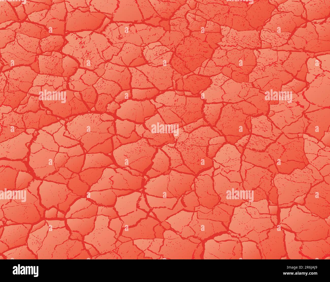 Sfondo vettore astratto di una superficie rossa incrinata Illustrazione Vettoriale