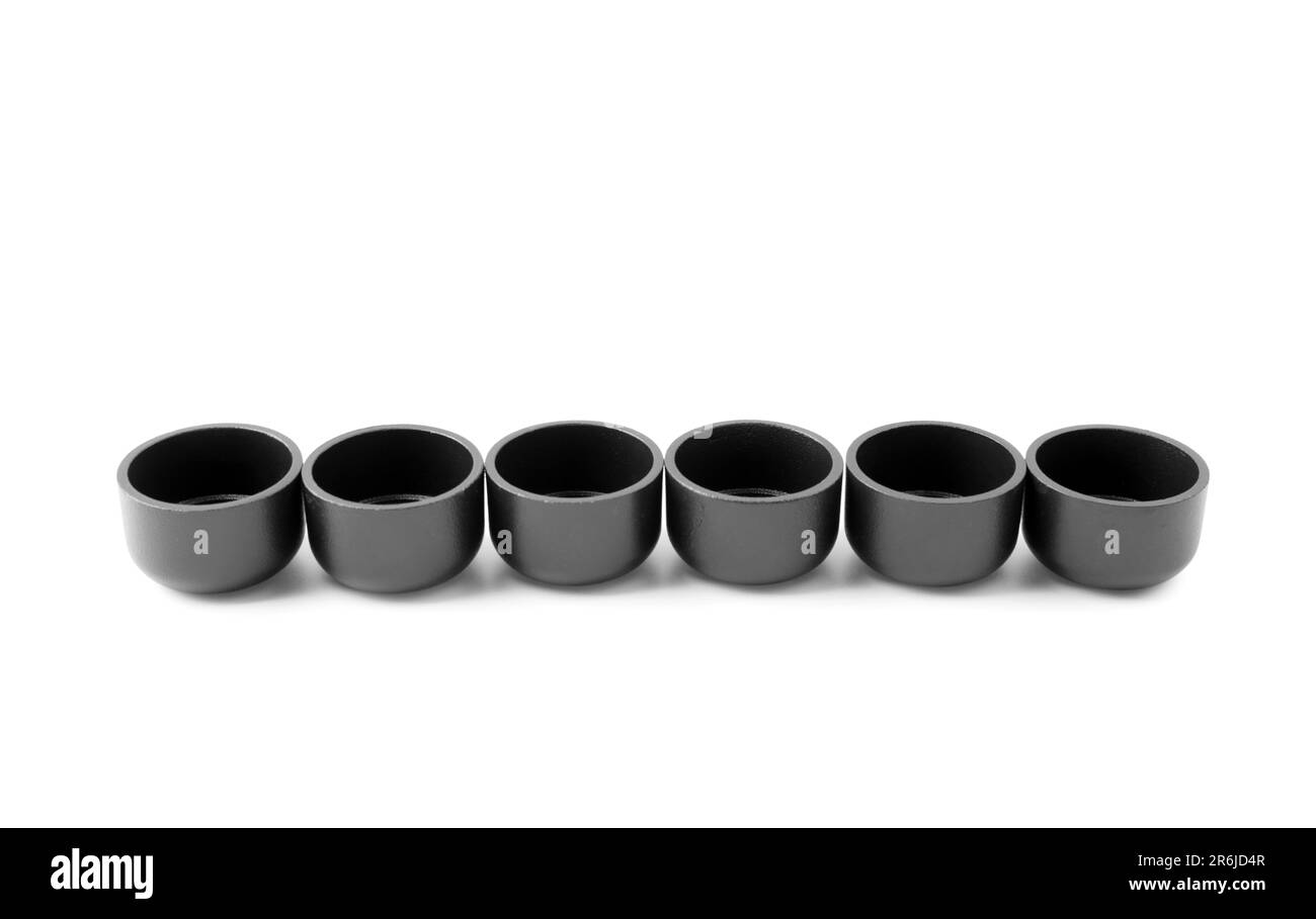 Portacandele per tè nero su sfondo bianco Foto Stock