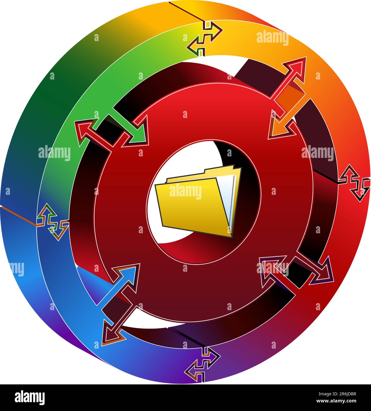3D processo schema circolare con frecce di rotazione. Illustrazione Vettoriale