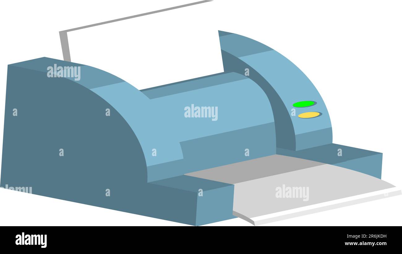 Illustrazione di una stampante di computer Illustrazione Vettoriale