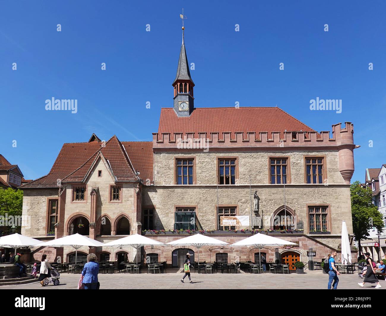 Göttingen, bassa Sassonia, Germania - 30 maggio 2023: Vecchio municipio nel centro della città. Foto Stock